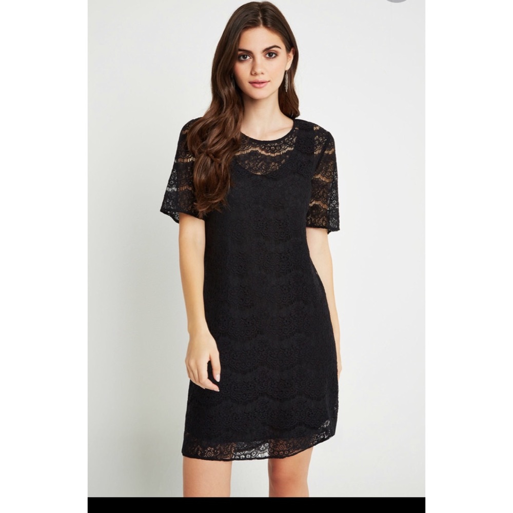 NWT BCBGeneration Black Lace Shift Dress Size Med
